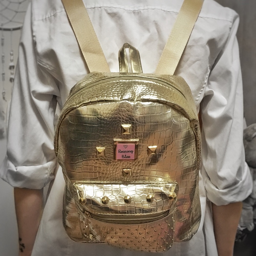 NWT Gold Studded Mini Backpack ✨ - Picture 5 of 7